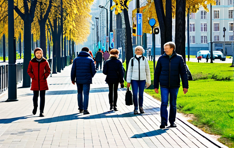 Safe Cityscape**
"A modern Russian city street scene, daytime, showing pedestrians walking on well-lit sidewalks, with visible security cameras on buildings, fully clothed people of diverse ages and backgrounds, modest clothing, well-maintained parks with families, safe for work, appropriate content, professional urban planning photography, perfect anatomy, natural proportions, professional, family-friendly atmosphere, focus on community well-being."
**