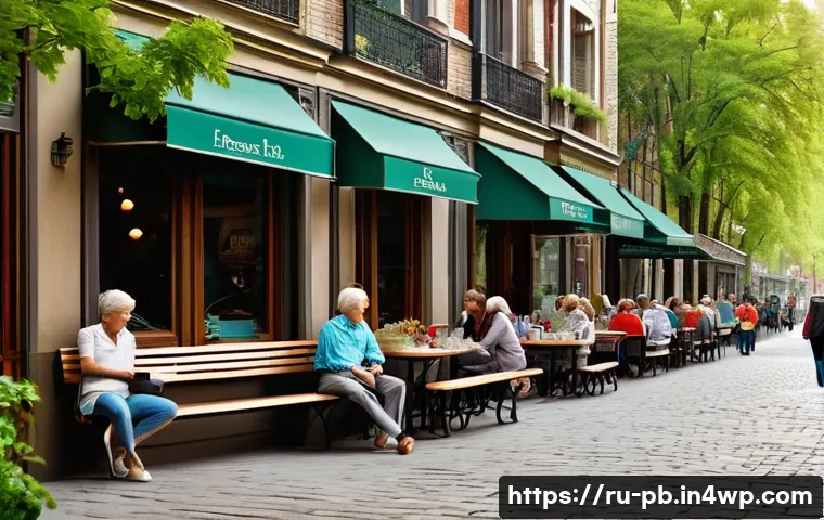 워커블 시티 디자인의 미래 전망 - **A Vibrant Green Pedestrian Boulevard**
Create a picturesque, bustling pedestrian boulevard in ...