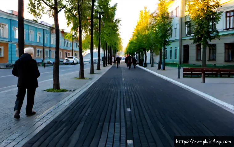 Home 17 워커블 시티와 지역 안전 문제 연구 - Photorealistic urban safety research scene in a walkable Russian neighborhood, wide eye-level view o...